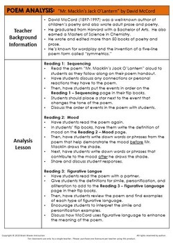 Free Halloween Activity - Halloween Poem Analysis Flip Book (Paper &  Digital)