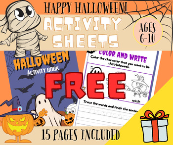 Preview of Free Halloween Activity Sheets for ages 6-10