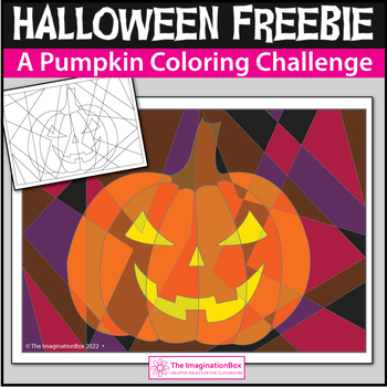 Preview of Free Halloween Art Activity, Pumpkin Coloring Pages, Explore Shapes and Colors