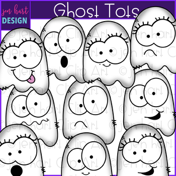 Preview of Free Halloween Clip Art - Ghost Tots {jen hart Clip Art}