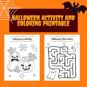 Preview of Free Halloween Coloring and Maze Pages