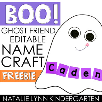 Preview of Free Halloween Craft | Ghost Editable Name Craft