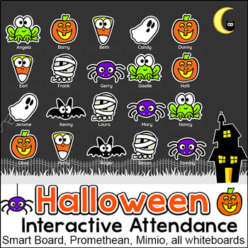 Preview of Halloween Activities Interactive Attendance with Lunch Count for All Whiteboards