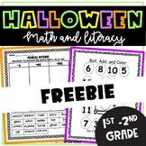 Free Halloween Math and ELA Worksheets October Fall Activi