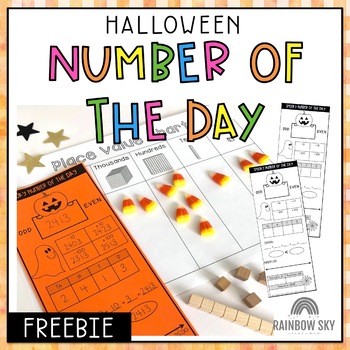 Preview of Free Halloween Number of the Day | 4 Digit Numbers