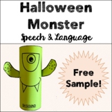 Free Halloween Speech and Language Craft - Monster - Dab