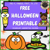 Free Halloween Worksheet Halloween Words PreK Kindergarten