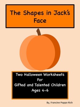 Preview of Free Halloween Worksheets for Gifted and Talented 4-6 year-olds