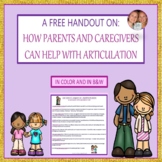 Free Handout For Parents & Caregivers On How To Help With Articulation