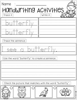 Free Handwriting Activities by The Kiddie Class | TpT