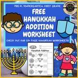 Free Hanukkah Math Addition - PreK, Kindergarten, First, TK, UTK