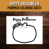 Free Happy Halloween Pumpking Coloring Sheet | Printable A