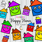 Free Happy Homes Rainbow Clipart Buildings