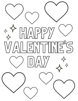 Free Happy Valentine's Day Simple Coloring Sheet by Olivia Soler