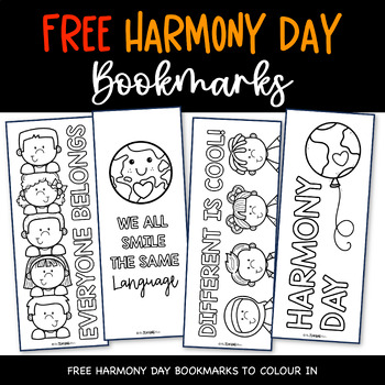 Preview of Free Harmony Day Bookmarks