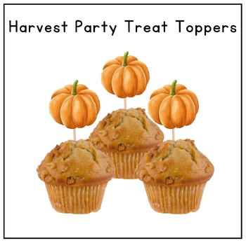 Preview of Free Harvest Party Pumpkin Treat Cupcake Toppers