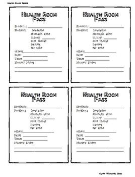 school nurse pass template