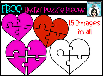 Preview of Free Heart Puzzle Pieces Clip Art Set