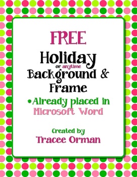 Preview of Free Holiday Color Polka Dots Clip Art Frame in Word