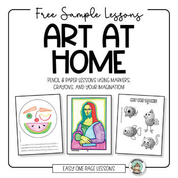 Preview of Free Home Art Lessons • Distance Learning • No Prep • Fun Art Sub Plans