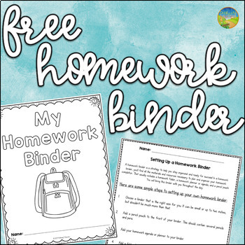 Preview of Free Homework Binder for Organization