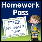 Free Homework Pass: A No Homework Pass is the perfect Reward Card