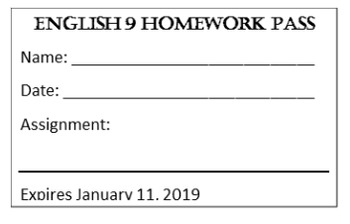 free homework pass template
