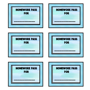 free homework passes pdf