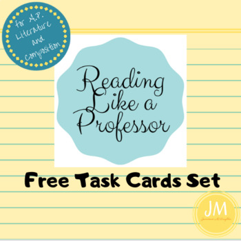 Preview of Free How to Read Literature Like a Professor AP Lit Task Cards