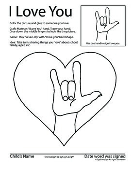 Preview of Free How to sign I Love You in ASL, sign language & Free Flashcards
