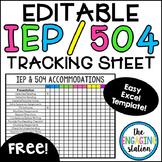 Free Editable IEP/504 Accommodations Tracking Chart