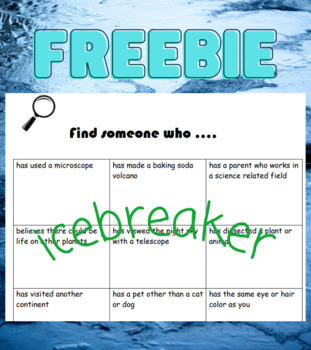Preview of Free - Icebreaker Activity - Science Theme