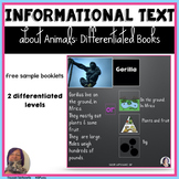 Free Informational Text All About Animals Adapted Book for