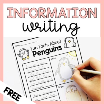 Preview of Free Informational Writing Worksheet - Penguin Writing Prompt Report