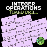 Free! Integer Operations Timed Drill Powerpoint