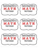 Free Interactive Math Notebook Labels