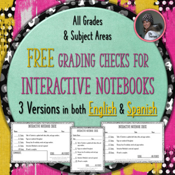 Preview of Free Interactive Notebook Grading Check in English and Spanish