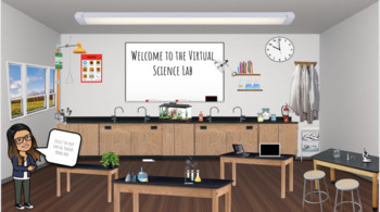 Preview of Free Science Lab Classroom B Bitmoji Slides