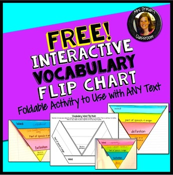 Preview of Free Interactive Vocabulary Flip Book Activity Common Core Aligned
