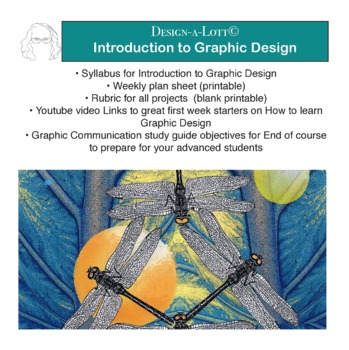 Preview of Free Intro to Graphic Design Syllabus, weekly plan, Rubric and more