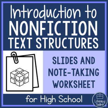 Preview of FREE Introduction to Nonfiction Text Structures Notes Slides & Worksheet