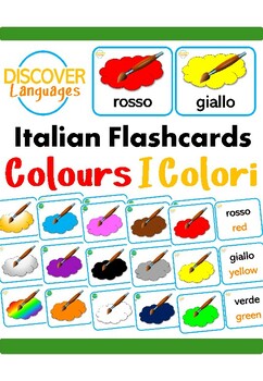 Preview of Italian Picture Flash Cards - Colours - I Colori