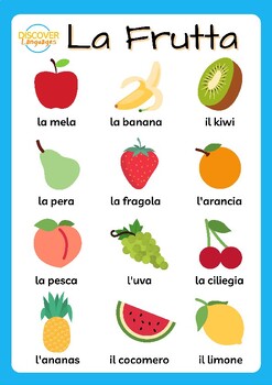 Preview of Free Italian Fruit Worksheet & Poster - La Frutta