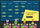 Free Jeopardy-Style Classroom Review Game/Template | Factile