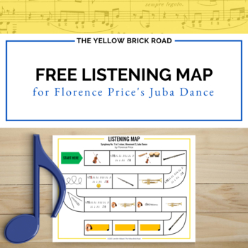 Preview of Free Juba Dance Listening Map: Florence Price - Listening Lesson - Music Lesson