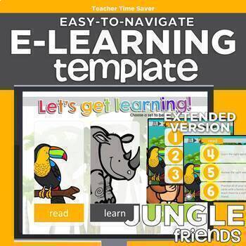 Preview of Free Jungle Friends EXTENDED Easy-to-Navigate eLearning Template