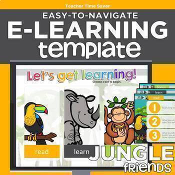 Preview of Free Jungle Friends Easy-to-Navigate eLearning Template