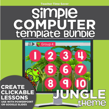 Preview of Free K-2 Distance Learning Simple Computer Lesson Template Bundle: Jungle Theme