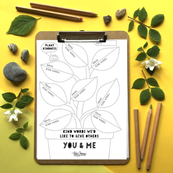 Preview of FREE Spread Kindness Coloring Page Activity: Using Kind Words Gratitude Poster