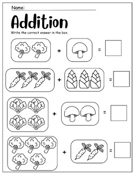 Free Kindergarten-1st Math | Addition 1-10 worksheet by Long loaf